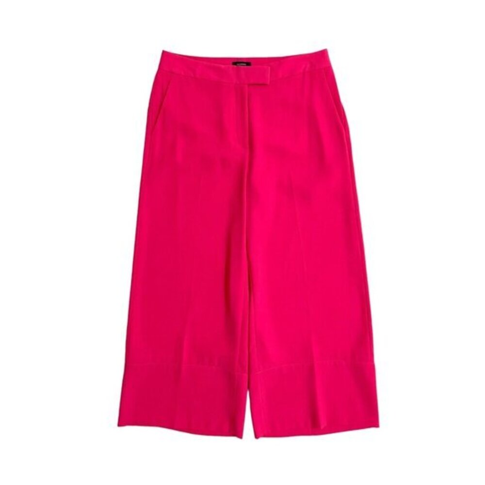 Halogen Pink Wide Leg Cropped Pants Wide Leg Crepe Culottes SZ S New
